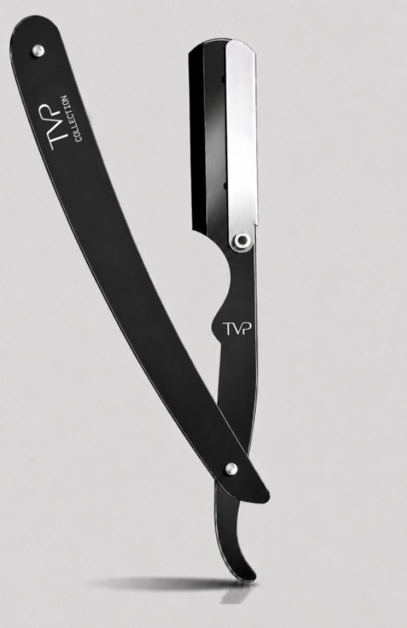 TVP Tactical Matte Black Straight Edge Shavette Razor